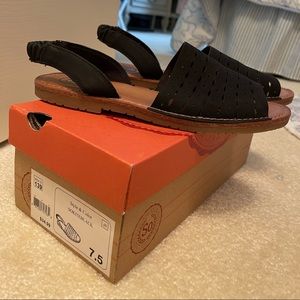 Black and Tan Sandals